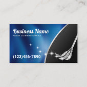 Hausreinigung Moderner Navy Blue Silver Visitenkarte (Vorderseite)