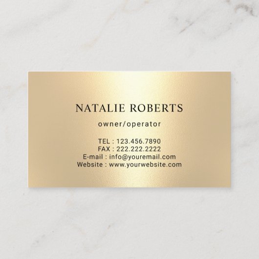 Hausreinigung Modernes Gold Visitenkarte (Rückseite)