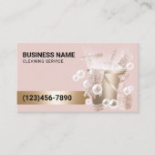 Hausreinigung Modernes Rosa & Gold Visitenkarte (Vorderseite)