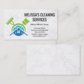 Hausreinigung | Mop-Broom-Logo Visitenkarte (Vorne/Hinten)