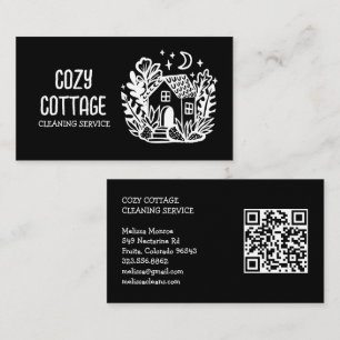 Hausreinigung Niedliche Hütte Art QR Code Visitenkarte