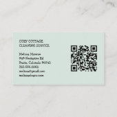 Hausreinigung Niedliche Hütte Art QR Code Visitenkarte (Rückseite)