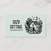 Hausreinigung Niedliche Hütte Art QR Code Visitenkarte (Vorderseite)