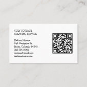 Hausreinigung Niedliche Hütte Art QR Code Visitenkarte (Rückseite)