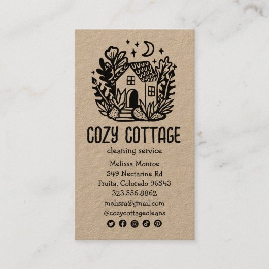 Hausreinigung Niedliche Kraft Social Media Visitenkarte (Vorderseite)