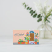 Hausreinigung Niedliche Vordertür kundenspezifisch Visitenkarte (Stehend Vorderseite)