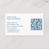 Hausreinigung Niedliches Wohnzimmer Art QR Code Visitenkarte (Rückseite)