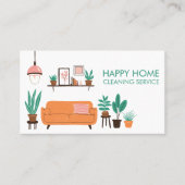 Hausreinigung Niedliches Wohnzimmer Art QR Code Visitenkarte (Vorderseite)