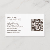 Hausreinigung Niedliches Wohnzimmer Art QR Code Visitenkarte (Rückseite)