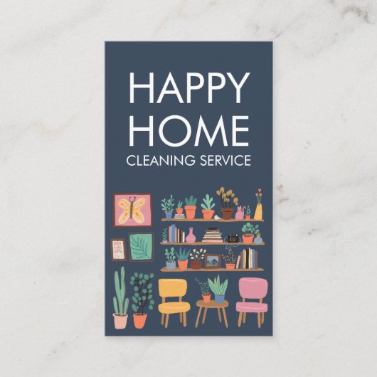 Hausreinigung Niedliches Wohnzimmer Art QR Code Visitenkarte (Vorderseite)