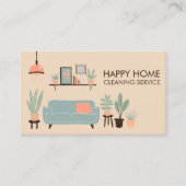Hausreinigung Niedliches Wohnzimmer Art QR Code Visitenkarte (Vorderseite)