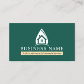 Hausreinigung Öko Green Water Drop House Logo Visitenkarte (Vorderseite)