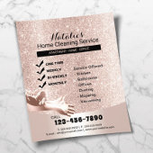 Hausreinigung Pinselstrich Rose Gold Glitzer Flyer