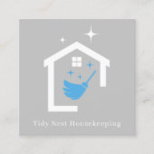 Hausreinigung Retro Moderne Wohnraumversorgung Quadratische Visitenkarte (Vorderseite)