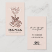 Hausreinigung Rosa Hausmädchen Visitenkarte (Vorne/Hinten)