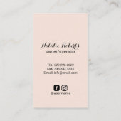 Hausreinigung Rosa Hausmädchen Visitenkarte (Rückseite)