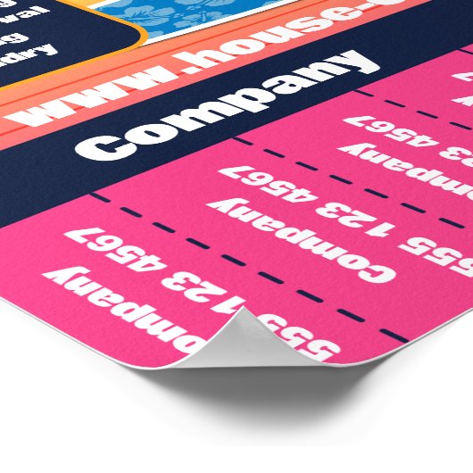 Hausreinigung Rosa Poster (Ecke)