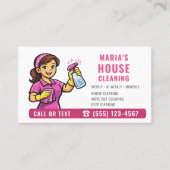 Hausreinigung Rosa Visitenkarte (Vorderseite)