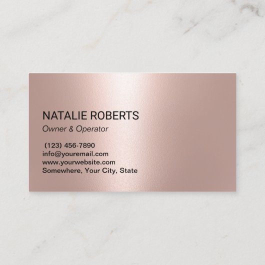 Hausreinigung Rose Gold Teppich Reinigung Haus Visitenkarte (Rückseite)