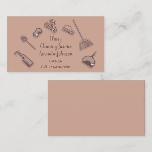 Hausreinigung Rose-Logo Office Vip Visitenkarte (Vorne/Hinten)