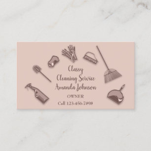Hausreinigung Rose Logokombination Büro Glam Visitenkarte