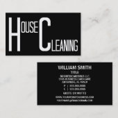 Hausreinigung Schwarz und Weiß Visitenkarte (Vorne/Hinten)