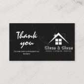 Hausreinigung Schwarz-Weiß-Marmor Vielen Dank Telefonnummerkarte (Vorderseite)