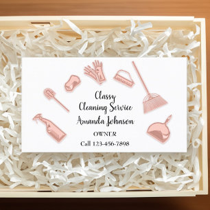 Hausreinigung Services Gold-Logo-Maid weiß Visitenkarte