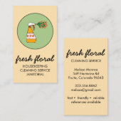 Hausreinigung Spray Flasche Flor Logo Visitenkarte (Vorne/Hinten)