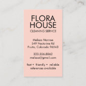 Hausreinigung Spray Flasche Flor Logo Visitenkarte (Rückseite)
