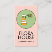 Hausreinigung Spray Flasche Flor Logo Visitenkarte (Vorderseite)