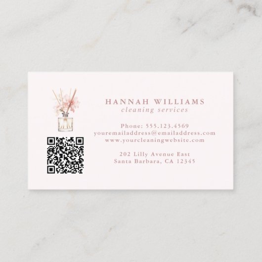 Hausreinigung Spray Flasche QR Code Visitenkarte (Rückseite)