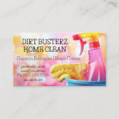 Hausreinigung | Sprühflasche und Rag Visitenkarte (Vorderseite)