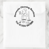 Hausreinigung und Hausreiniger Runder Aufkleber (Tasche)