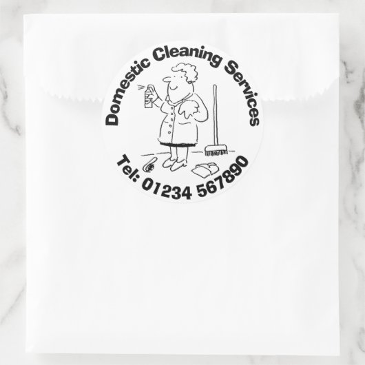 Hausreinigung und Hausreiniger Runder Aufkleber (Tasche)