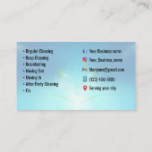 Hausreinigung Visitenkarten Visitenkarte (Rückseite)