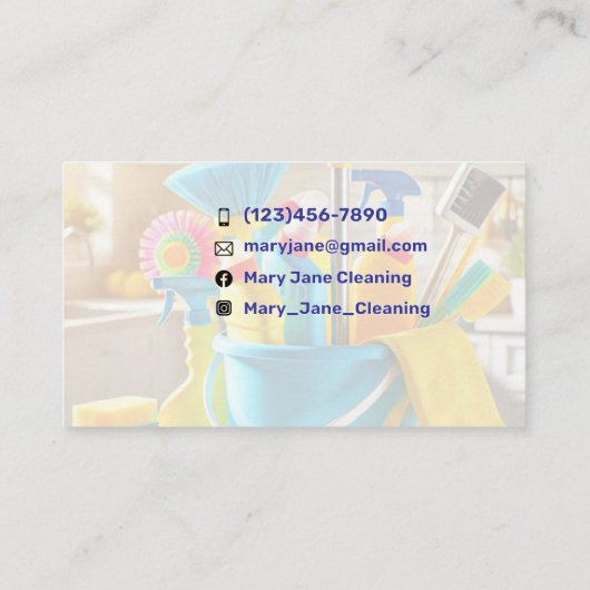 Hausreinigung Visitenkarten Visitenkarte (Rückseite)