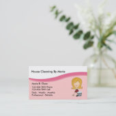 Hausreinigung Visitenkarten Visitenkarte (Stehend Vorderseite)