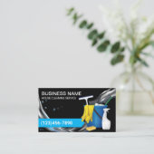 Hausreinigung Wasser fließt schwarz Visitenkarte (Stehend Vorderseite)