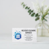 Hausreinigung | Zuhause Bubbles-Symbol Visitenkarte (Stehend Vorderseite)