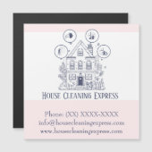 Hausreinigung Zuhause Services Charming Business C Magnetkarte (Vorne/Hinten)