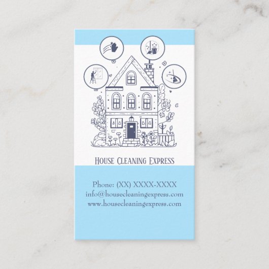 Hausreinigung Zuhause Services Charming Business C Visitenkarte (Vorderseite)