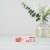Hausreinigung Zuhause Services Charming Niedlich Mini Visitenkarte (Stehend Vorderseite)