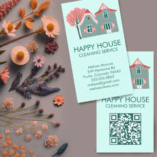 Hausreinigung Zuhause Services Charming QR Code Visitenkarte