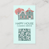 Hausreinigung Zuhause Services Charming QR Code Visitenkarte (Rückseite)