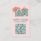 Hausreinigung Zuhause Services Charming QR Code Visitenkarte (Rückseite)