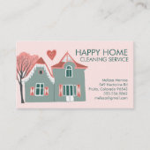 Hausreinigung Zuhause-Services Charming Rosa Grün Visitenkarte (Vorderseite)