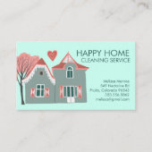 Hausreinigung Zuhause-Services Charming Rosa Grün Visitenkarte (Vorderseite)