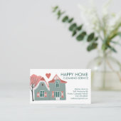 Hausreinigung Zuhause-Services Charming Rosa Grün Visitenkarte (Stehend Vorderseite)