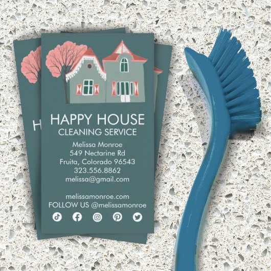 Hausreinigung Zuhause-Services Charming soziale Sy Visitenkarte